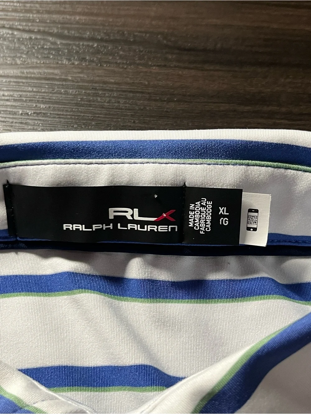 Ralph Lauren RLX Men’s Golf Polo White And Blue Stripes Size XL